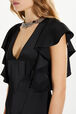 Robe longue en satin Noir vue de détail 1
