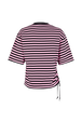 Striped short-sleeved crew-neck T-shirt Pink/black back view