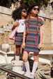 Striped Girl Short Sleeves Dress Multico details view 2