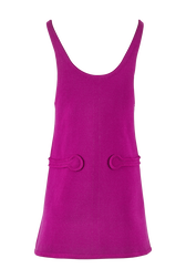 Robe courte sans manches maille milano femme Fuchsia vue de dos