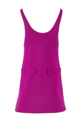 Women Sleeveless Milano Short Dress Fuchsia back view
