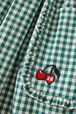 Gingham Girl Long Skirt Green details view 2