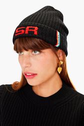 Bonnet SR Noir vue portée de face