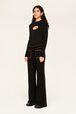 Women Wool Double Face Pants Black details view 3