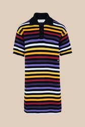 Robe polo oversize rayé multicolore femme Noir vue de face