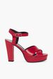 Mrs Rykiel Leather Sandals Red front view