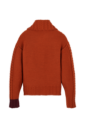 Blouson laine bouclette femme Roux vue de dos