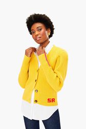 Wool Cardigan SR Yellow details view 1