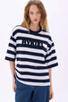 Striped short-sleeved crew-neck T-shirt Striped white/blue details view 4
