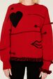 Pull laine intarsia charms femme Rouge vue de détail 2
