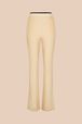 Ribbed Knit Flare Pants Camel front view