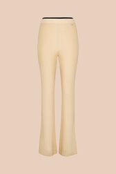 Ribbed Knit Flare Pants Camel front view