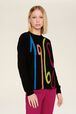 Pull intarsia motif 1968 femme Noir vue de détail 2