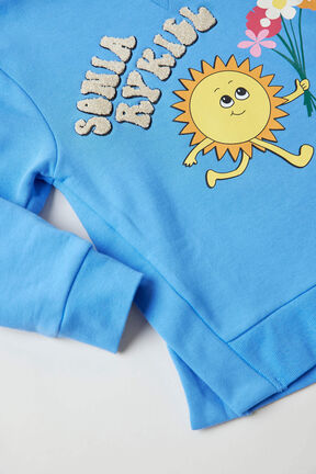 Girl Rounded Collar Sweatshirt Blue details view 2