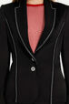Satin-backed crepe suit jacket with rhinestone detailing Black details view 1