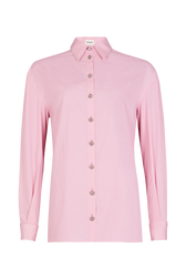 Chemise en popeline à rayures Ecru/rose vue de face