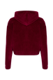 Long-Sleeved Velvet Hoodie Rasberry back view