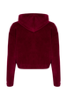 Long-sleeved velvet hoodie Rasberry back view