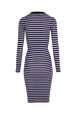 Striped Long-Sleeved Crew Neck Dress Striped black/lilac back view