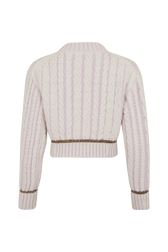 Long-Sleeved Crew-Neck Jumper Lilac back view