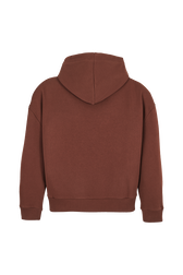 Sweat à capuche jersey de coton femme Chocolat vue de dos