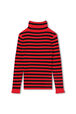 Pull à col roulé tricot rayé logo Sonia Rykiel Rouge vue de dos