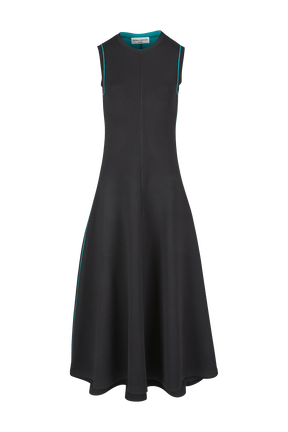 Robe longue bicolore femme Noir vue de face