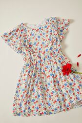 Robe courte fille motif fleur Multico vue de détail 2