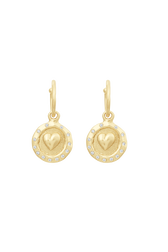 Golden Medals Heart earrings Gold front view