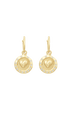 Golden Medals Heart earrings Gold front view