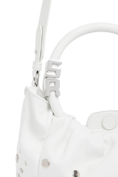 Mini tote bag in leather White details view 1
