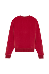 Sweat velours femme Rouge vue de dos