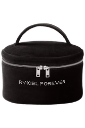 Velvet vanity case Black front view