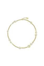 Vintage Ribbon Clarity necklace Gold front view
