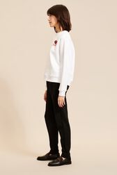 Sweat motif bouche femme Blanc vue de détail 1