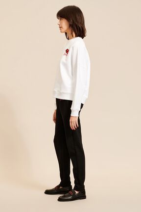 Women Mouth Print Sweatshirt White details view 1
