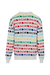 Cardigan rayé multicolore femme Multico blanc vue de dos