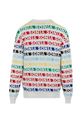 Cardigan rayé multicolore femme Multico blanc vue de dos