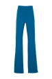 Women Plain Flare Pants Prussian blue front view