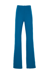 Women Plain Flare Pants Prussian blue front view