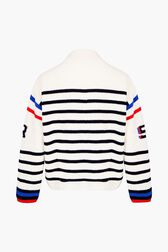 Pull SR marinière tricolore Blanc vue de dos
