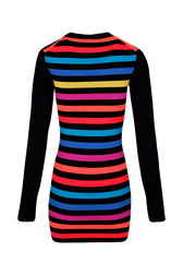 Women Jane Birkin Striped Midi Dress Multico striped rf back view