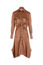 Robe midi à quilles motif Vintage Papyrus Rose vue de face