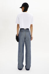 Short-Sleeved Cotton Cropped T-Shirt White back worn view