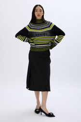 Pull Fair Isle en laine et lurex Acide vue portée de face