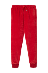 Jogging velours femme Rouge vue de face