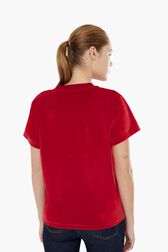 T-shirt velours femme Rouge vue portée de dos