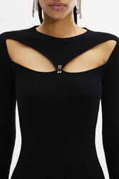 Jumper with Rhinestone Fastenings Black details view 2