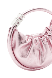 Sac Domino mini en cuir métallique Rose vue de détail 1