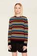 Pull iconique rayé multicolore femme Multico raye iconique vue portée de face